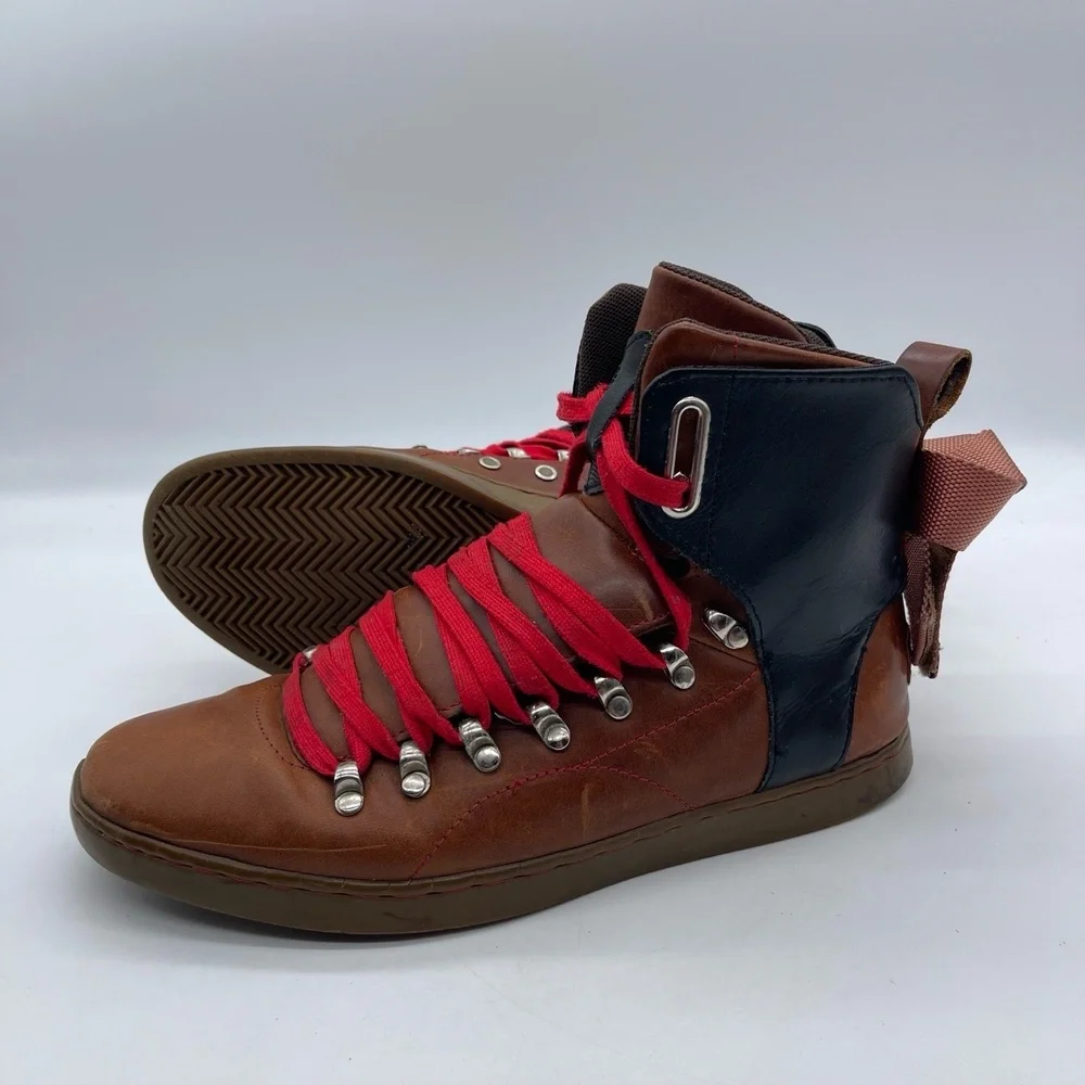 Creative Recreation Baretto CR21241 Men's Size 9.5 Boots Brown Black Red Leather